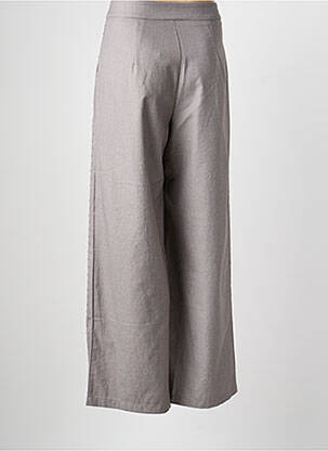 Pantalon large fermeture zippée sous rabat boutonné taille haute gris CIVICO 1 femme