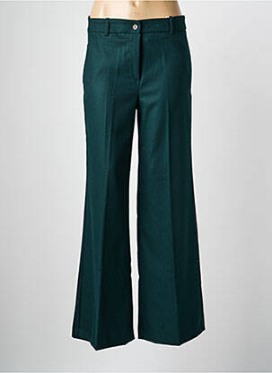 Pantalon large fermeture zippée sous rabat boutonné taille haute vert CIVICO 1 femme