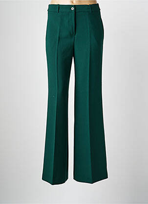 Pantalon flare taille à pinces taille haute vert ANGELA DAVIS femme