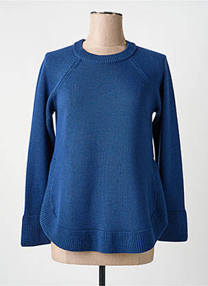 Pull coupe droite manches longues bleu VOLPATO femme