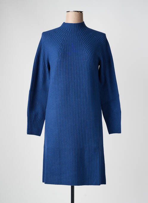 Robe pull stretch manches longues bleu VOLPATO femme