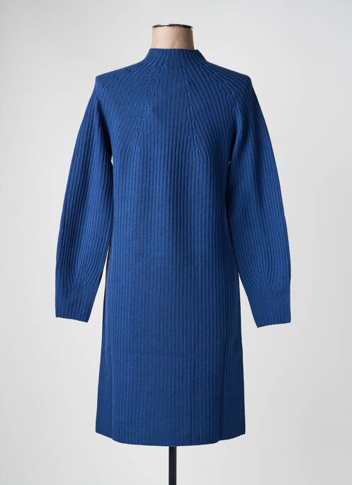 Robe pull stretch manches longues bleu VOLPATO femme