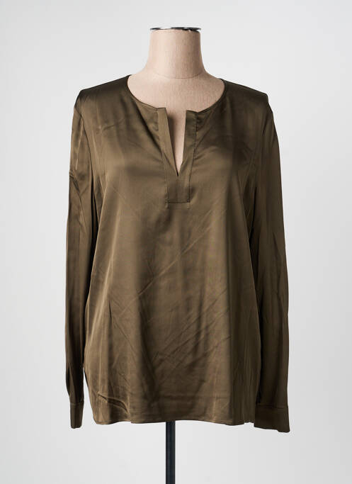 Blouse poignets boutonnés avec fente manches longues vert DIANA GALLESI femme