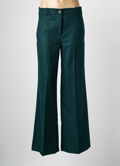Pantalon large fermeture zippée sous rabat boutonné taille haute vert CIVICO 1 femme