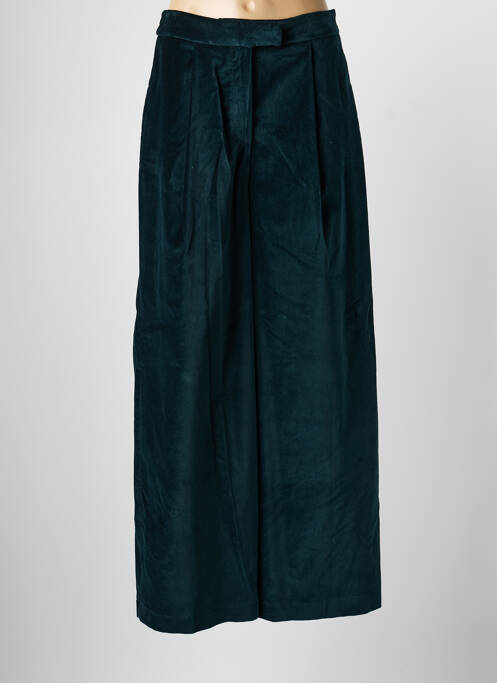 Pantalon large taille à pinces taille haute vert ANGELA DAVIS femme