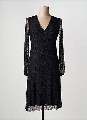 Robe mi-longue manches longues manches longues noir EMA BLUE'S femme