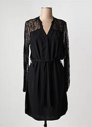 Robe mi-longue manches longues manches longues noir EMA BLUE'S femme