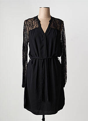 Robe mi-longue manches longues manches longues noir EMA BLUE'S femme