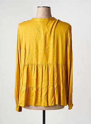 Chemisier tissage popeline manches longues jaune SIGNATURE femme