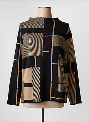 Pull coupe droite manches longues noir SIGNATURE femme
