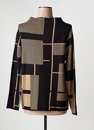 Pull coupe droite manches longues noir SIGNATURE femme