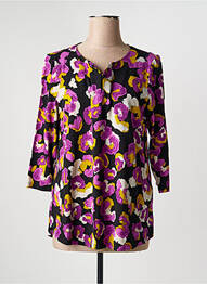 T-shirt col v manches 3/4 violet CISO femme
