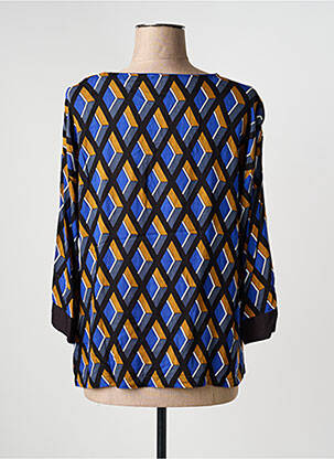 Blouse col rond manches 3/4 bleu BRANDTEX femme