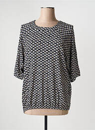 Blouse imprimé fantaisie manches 3/4 noir BRANDTEX femme