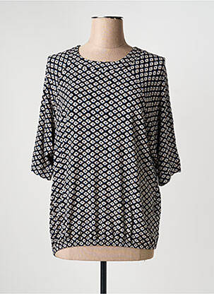 Blouse imprimé fantaisie manches 3/4 noir BRANDTEX femme