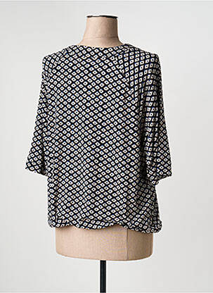 Blouse imprimé fantaisie manches 3/4 noir BRANDTEX femme