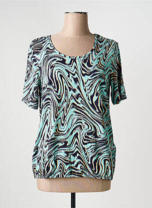 T-shirt imprimé fantaisie manches courtes bleu SIGNATURE femme