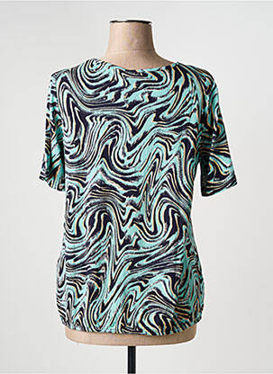 T-shirt imprimé fantaisie manches courtes bleu SIGNATURE femme