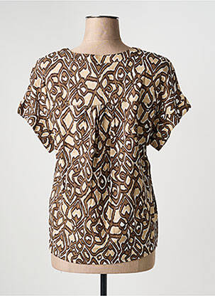 T-shirt imprimé fantaisie manches courtes marron BRANDTEX femme