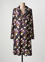 Robe mi-longue manches longues manches longues violet FILLE A SUIVRE femme