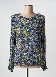 Blouse imprimé fleurs manches longues bleu BRANDTEX femme