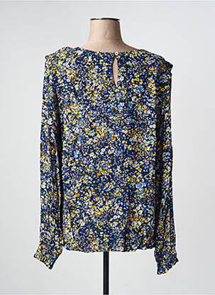 Blouse imprimé fleurs manches longues bleu BRANDTEX femme