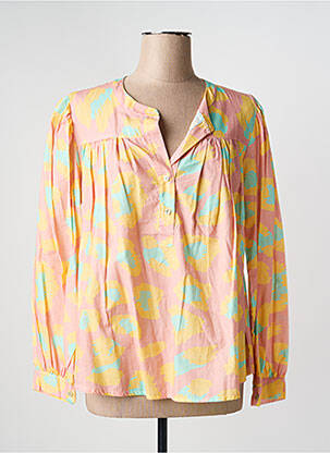 Blouse poignets boutonnés avec fente manches longues rose APRIL VINTAGE femme