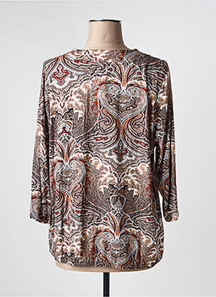 T-shirt manches 3/4 manches 3/4 marron SIGNATURE femme