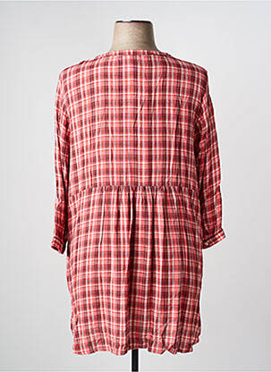 Tunique manches longues tissage crêpe rose CISO femme