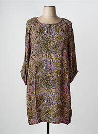 Robe mi-longue coupe fluide manches longues vert CISO femme