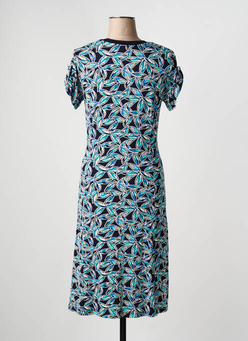 Robe mi-longue imprimé fleurs manches courtes bleu BRANDTEX femme