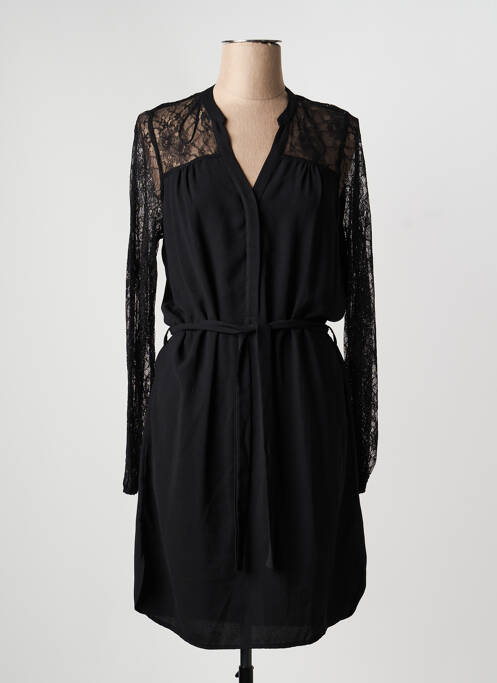 Robe mi-longue manches longues manches longues noir EMA BLUE'S femme