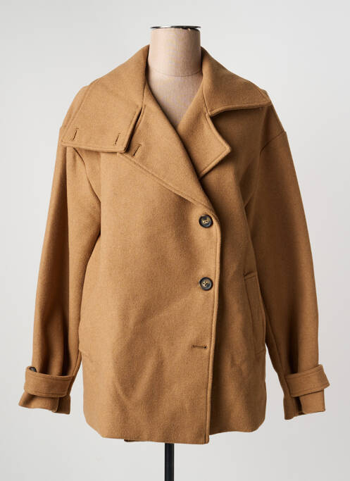 Manteau court coupe droite sans capuche marron BRANDTEX femme