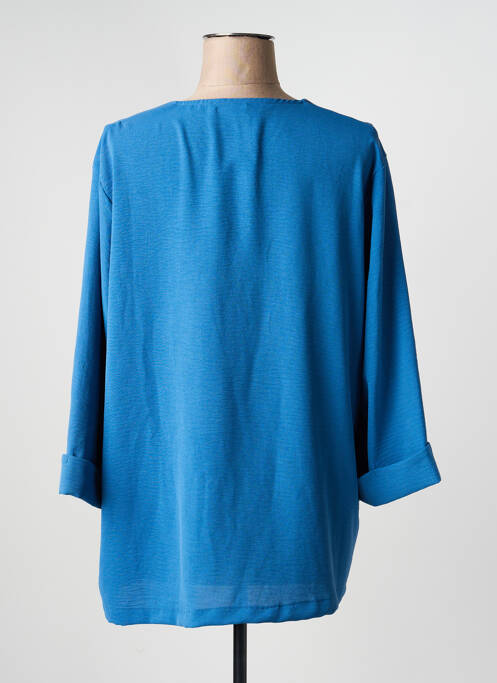 Blouse manches 3/4 manches 3/4 bleu KAKIE femme