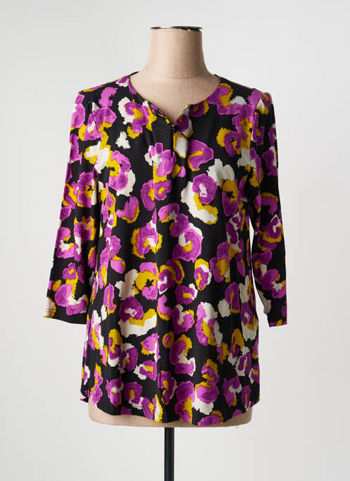 T-shirt col v manches 3/4 violet CISO femme