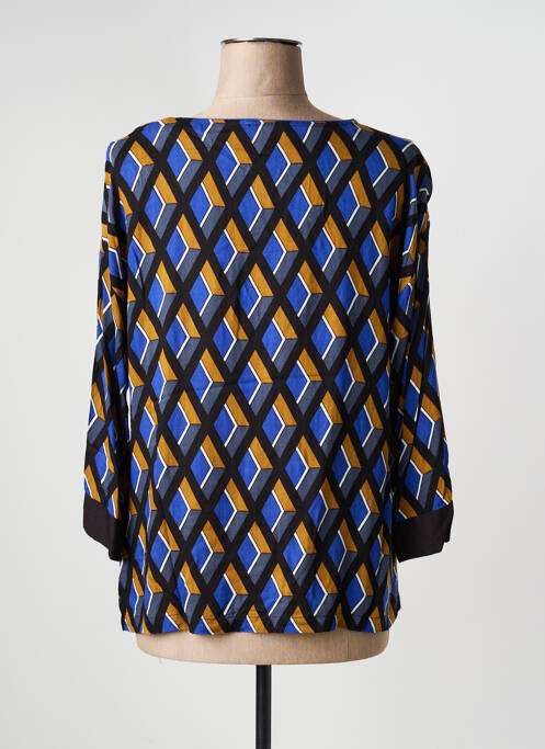 Blouse col rond manches 3/4 bleu BRANDTEX femme