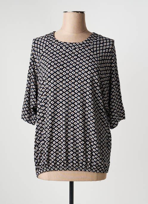 Blouse imprimé fantaisie manches 3/4 noir BRANDTEX femme