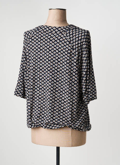 Blouse imprimé fantaisie manches 3/4 noir BRANDTEX femme