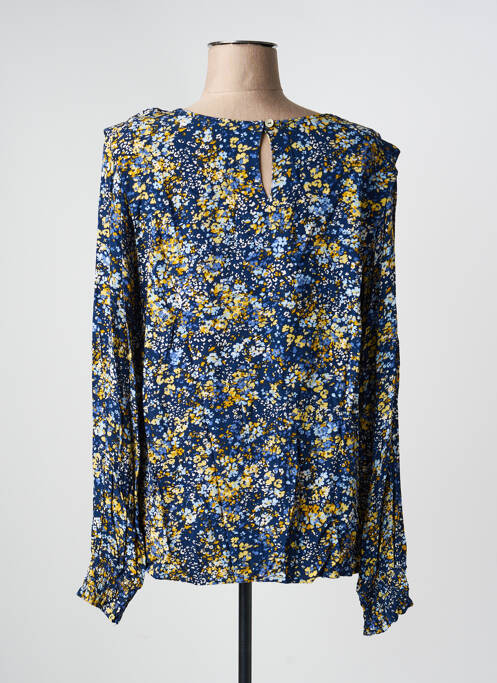 Blouse imprimé fleurs manches longues bleu BRANDTEX femme