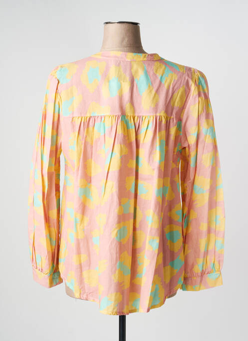 Blouse poignets boutonnés avec fente manches longues rose APRIL VINTAGE femme