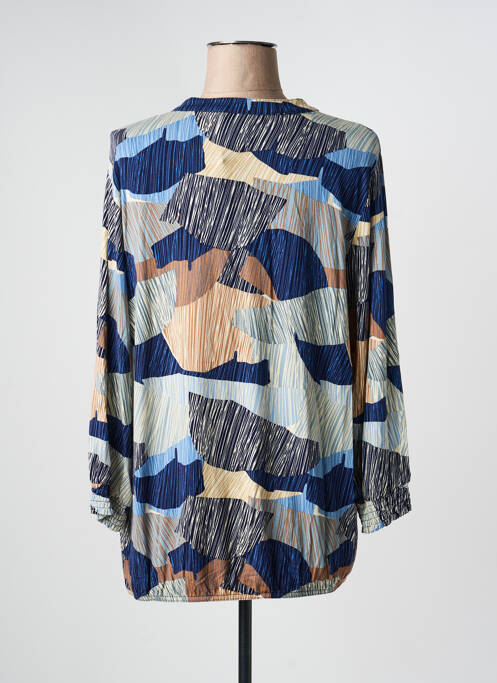 Top tissage jersey manches longues bleu SIGNATURE femme