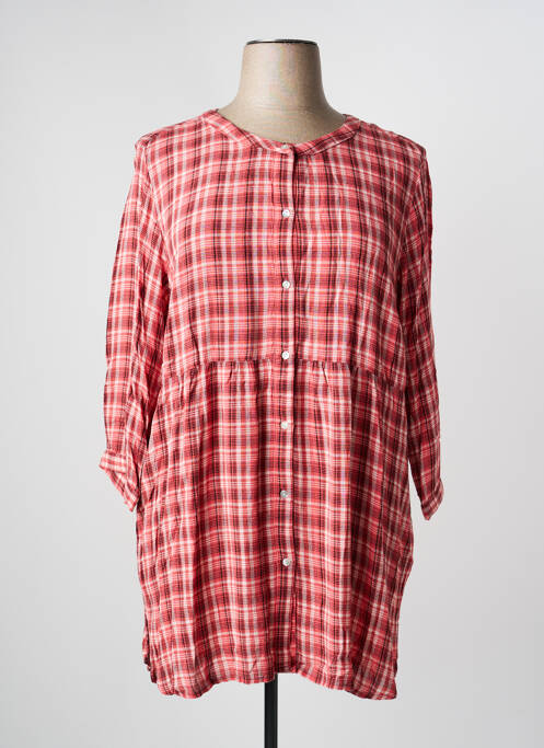 Tunique manches longues tissage crêpe rose CISO femme