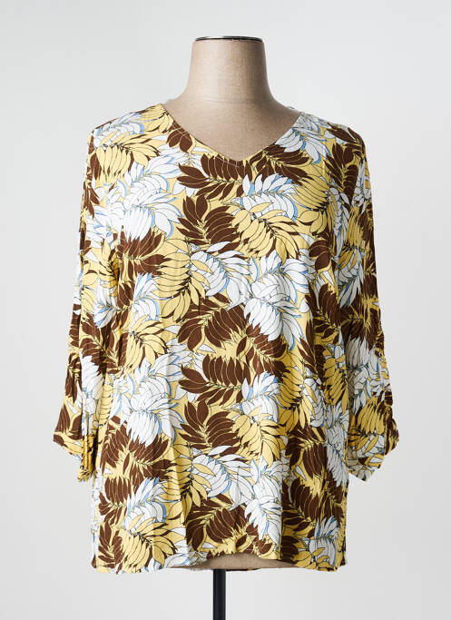 Blouse imprimé fleurs manches 3/4 marron CISO femme