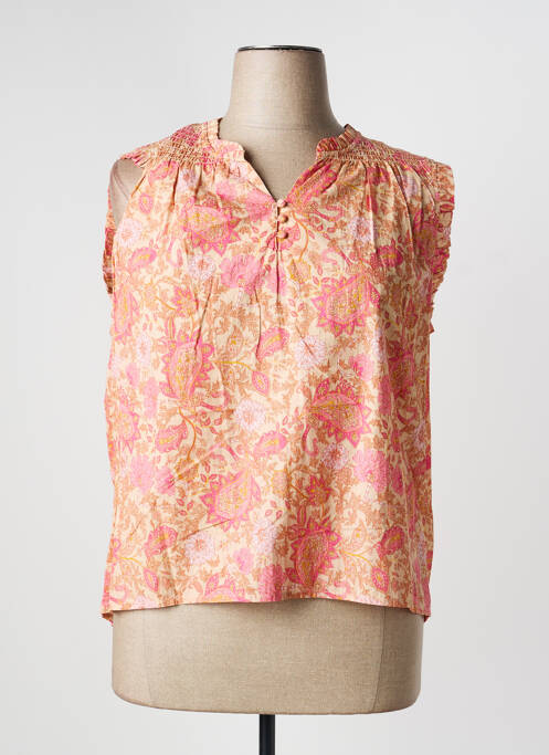Blouse manches courtes manches courtes rose BRANDTEX femme