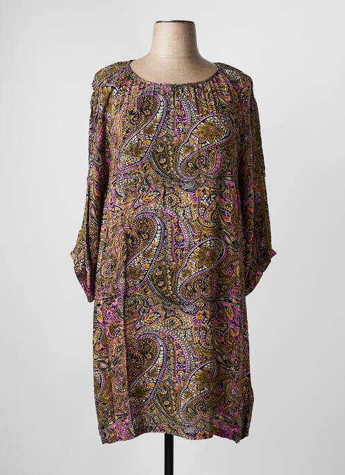 Robe mi-longue manches longues manches longues vert CISO femme