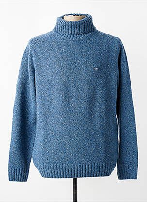 Pull col roulé stretch manches longues bleu FYNCH-HATTON homme