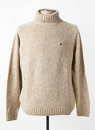 Pull col roulé stretch manches longues beige FYNCH-HATTON homme