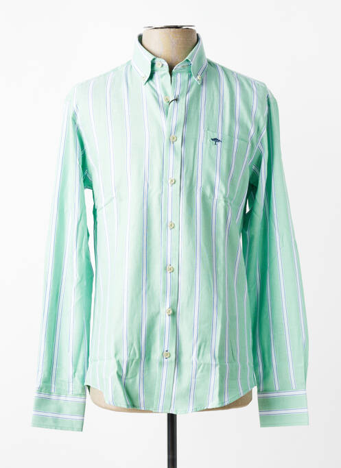 Chemise manches longues imprimé rayures vert FYNCH-HATTON homme