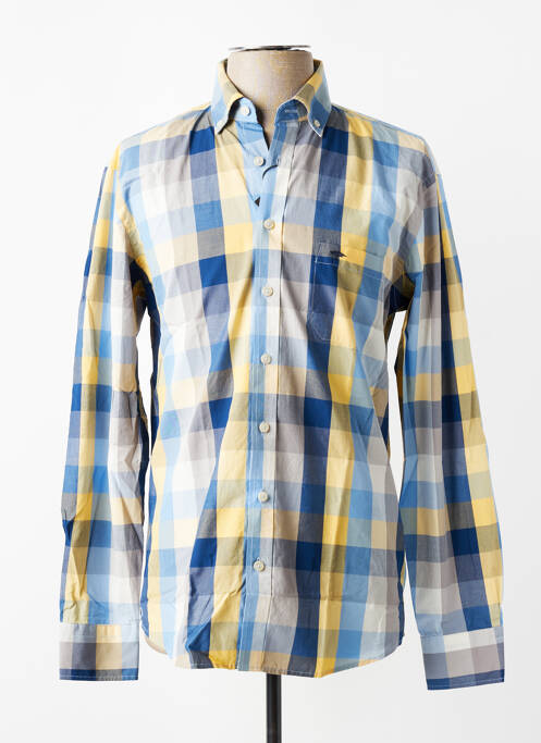 Chemise manches longues imprimé carreaux bleu FYNCH-HATTON homme