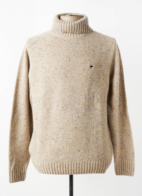 Pull col roulé stretch manches longues beige FYNCH-HATTON homme